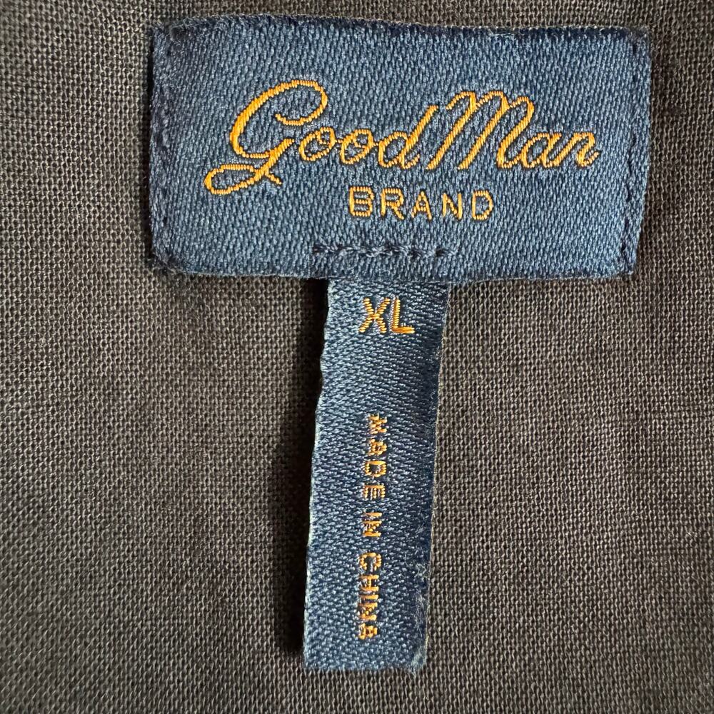 Good Man Brand Shirt Mens XL Black Long Sleeve 100% Cotton Button Neckline - Picture 12 of 14